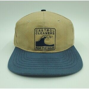 Vintage Castrol Cleaners Ride the Wave GTX Oil Industrial Hat Strapback USA